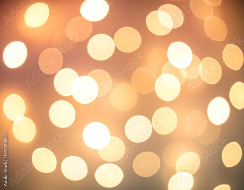 Soft, glowing orbs of light float in a blurred space, creating a warm and ethereal ambiance