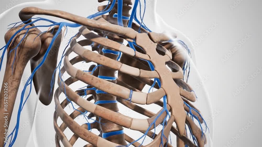 Thoracic Nerves Scan Mapping Rib and Chest Anatomy Medical Scan Anatomy ...
