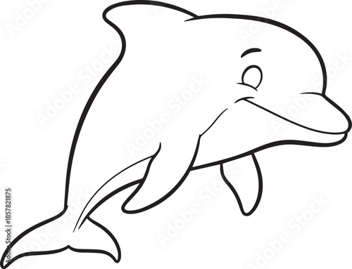 silhouette of clean vector of Finny dolphin isolated on white background