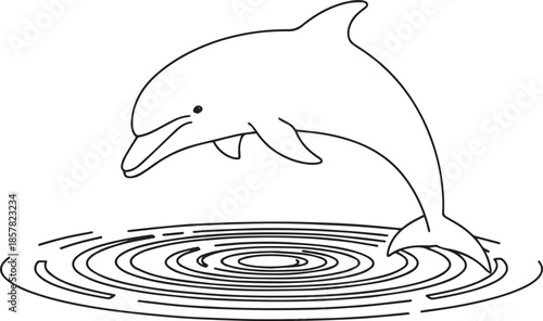 silhouette of clean vector of Ripple dolphin isolated on white background