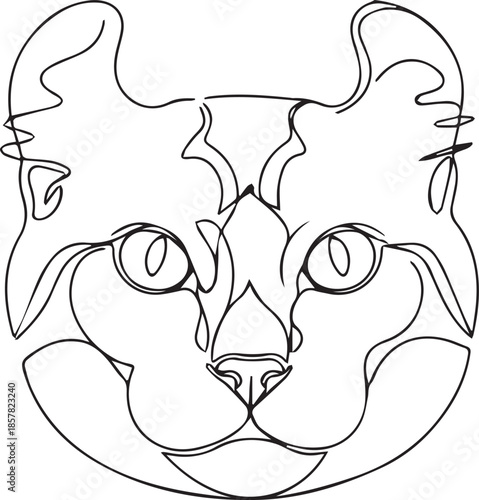 Abstract cat face line drawing