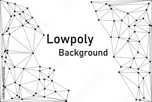 Abstract futuristic digital technology network connected with communication lines background. white background with low poly digital lines connection