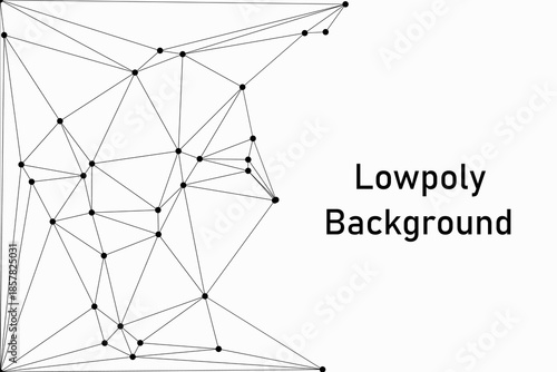 Abstract futuristic digital technology network connected with communication lines background. white background with low poly digital lines connection