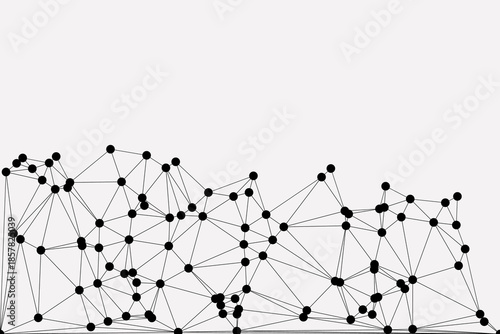 Abstract futuristic digital technology network connected with communication lines background. white background with low poly digital lines connection