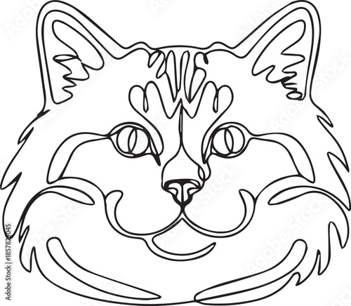 Line art cat face