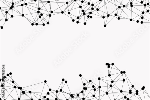 Abstract futuristic digital technology network connected with communication lines background. white background with low poly digital lines connection