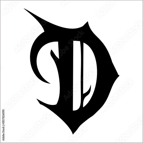 extreme death metal font "D" style 