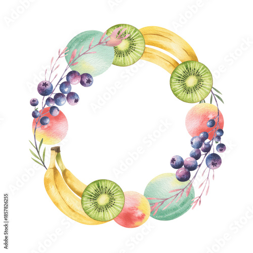 An abstract fruit frame with copyspace in the middle
