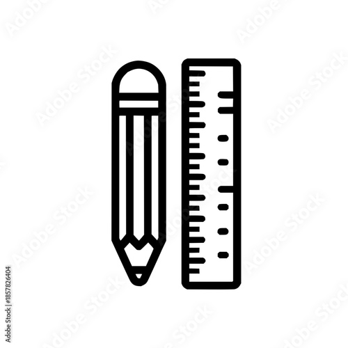 Pencil ruler drawing tool stationery equipment measure design education school learn study write draw line