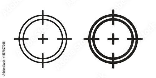 Aim icons. doodles vector. icon set in line strokes