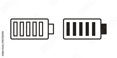 Battery icons. doodles vector. icon set in line strokes