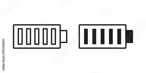 Battery icons. doodles vector. icon set in line strokes