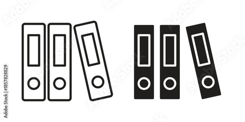 Binder icons. doodles vector. icon set in line strokes
