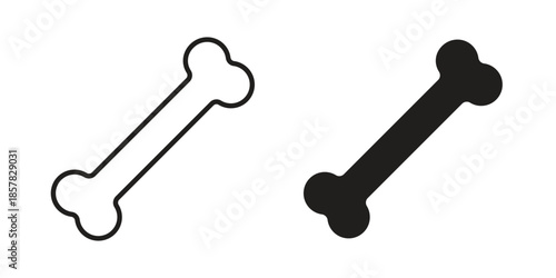 Bone icons. doodles vector. icon set in line strokes