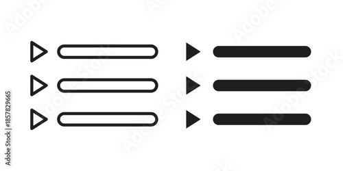 Bulleted list icons. doodles vector. icon set in line strokes