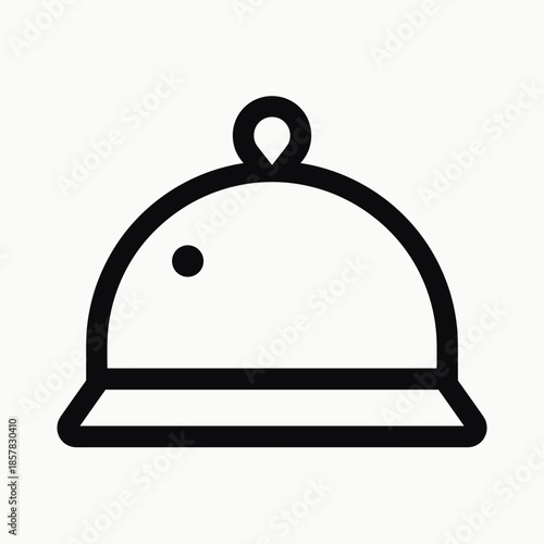 Restaurant service bell icon in minimalist black line design  