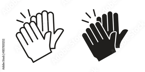 Clap icons. doodles vector. icon set in line strokes