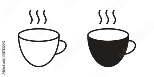 Coffee icons. doodles vector. icon set in line strokes