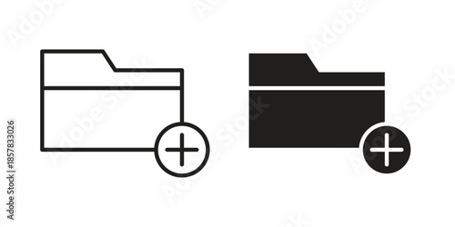 Create folder icons. doodles vector. icon set in line strokes