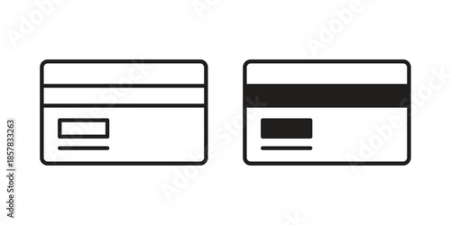 Credit card icons. doodles vector. icon set in line strokes