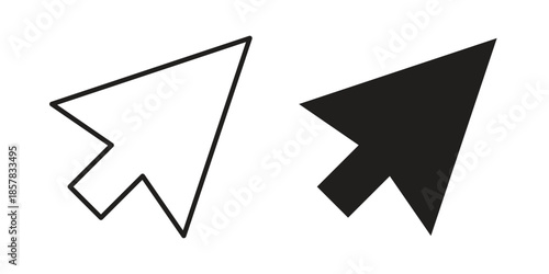 Cursor arrow icons. doodles vector. icon set in line strokes