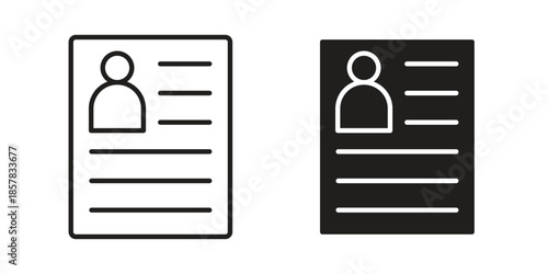 CV icons. doodles vector. icon set in line strokes