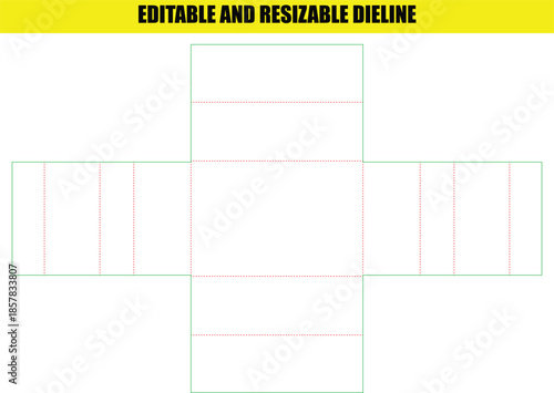 Editable Resizable Dieline Template for Custom Packaging Box Design