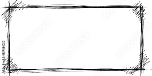 Sketchy hand drawn scribble border frame illustration