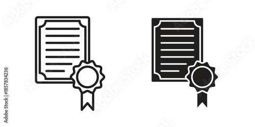 Diploma icons. doodles vector. icon set in line strokes