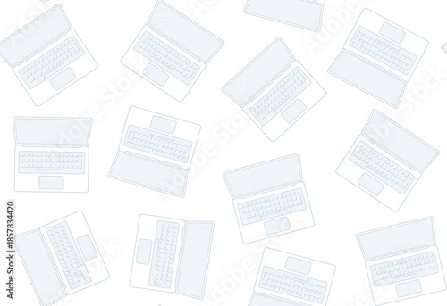 シンプルなノートパソコンのシームレスなベクター背景素材