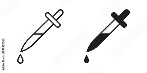 Dropper icons. doodles vector. icon set in line strokes