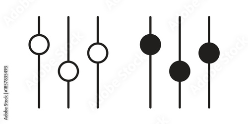 Equalizer icons. doodles vector. icon set in line strokes