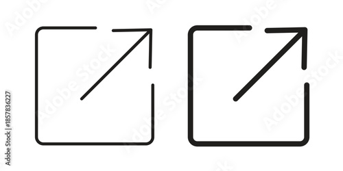 External link icons. doodles vector. icon set in line strokes