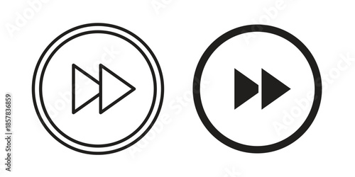 Fast forward icons. doodles vector. icon set in line strokes