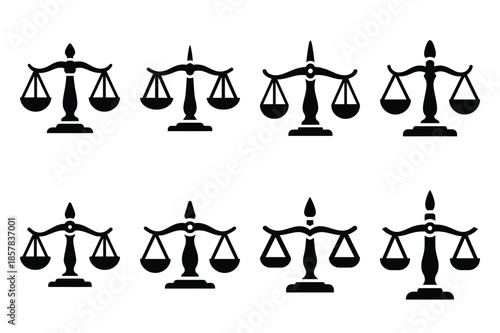 mindfulness balance icon silhouette set