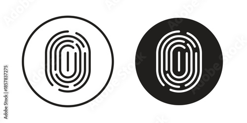 Fingerprint icons. doodles vector. icon set in line strokes