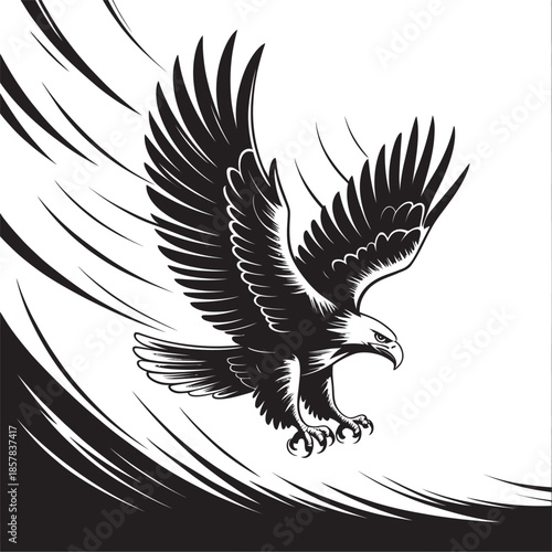 High-Speed Swooping Eagle (Monochrome)