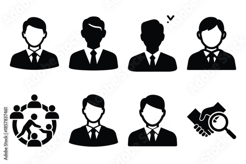 social impact icon silhouette set