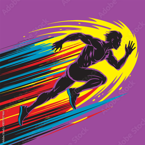 Neon Sprint Athlete