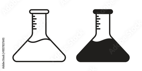 Flask icons. doodles vector. icon set in line strokes