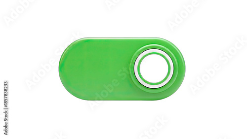 Green Dash Button Isolated on White Background