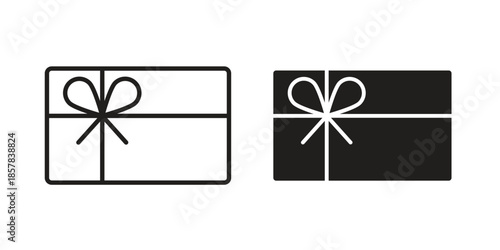 Gift card icons. doodles vector. icon set in line strokes