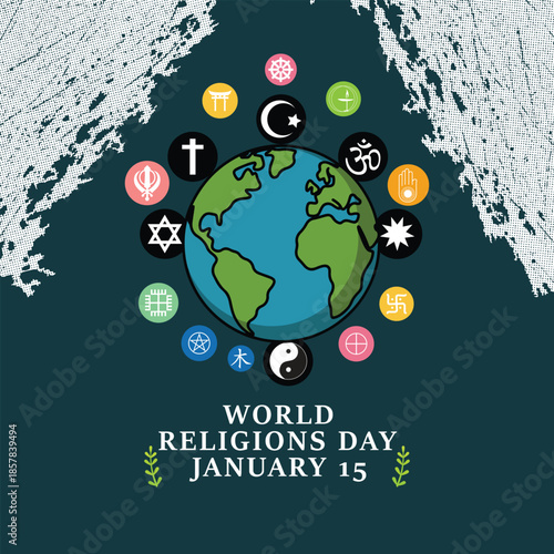 World Religions Day Global Unity and Diverse Spiritual Symbols