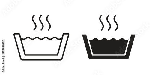 Hot Water icons. doodles vector. icon set in line strokes