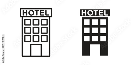 hotel icons. doodles vector. icon set in line strokes