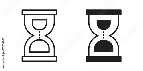 Hourglass icons. doodles vector. icon set in line strokes