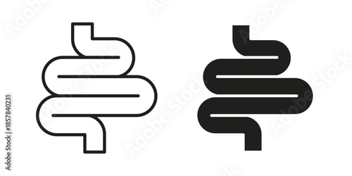 Intestine icons. doodles vector. icon set in line strokes