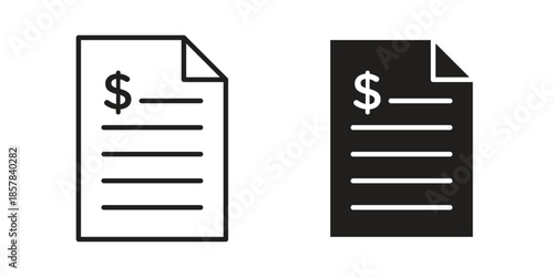 Invoice icons. doodles vector. icon set in line strokes