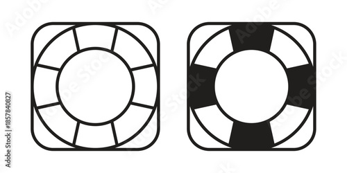 Life buoy icons. doodles vector. icon set in line strokes