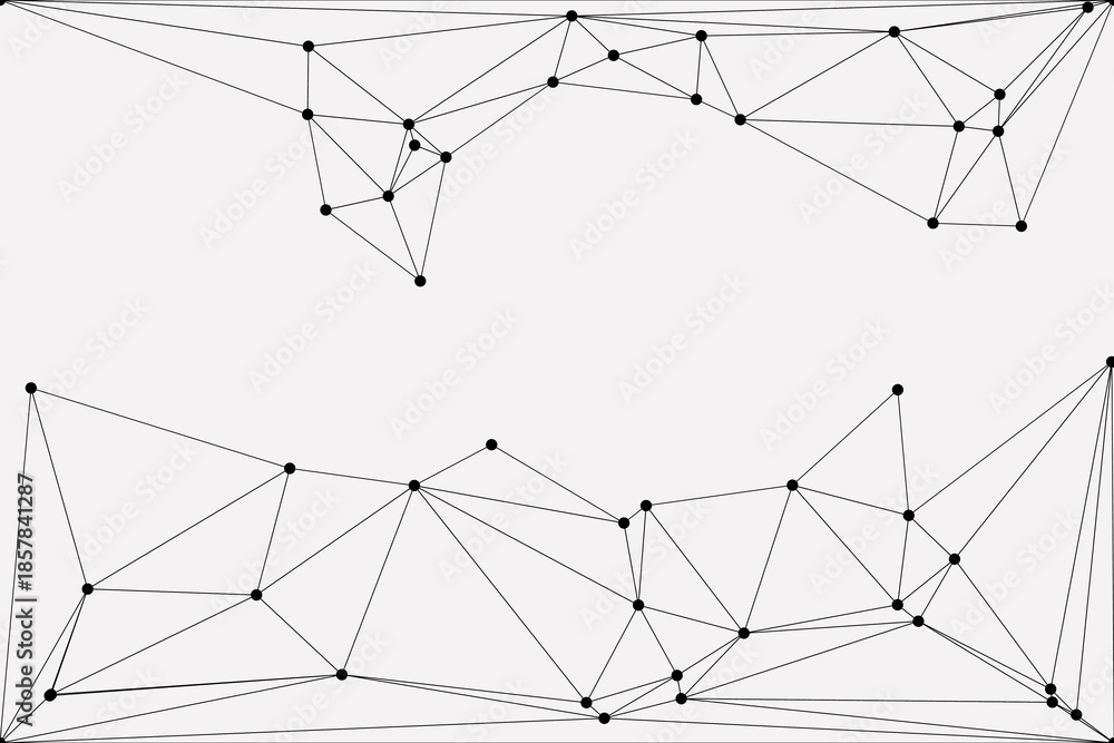 Fototapeta premium White background with low poly digital lines connection. Abstract white blue digital technology futuristic communication high tech concept background. Technology dots lines connect network background.